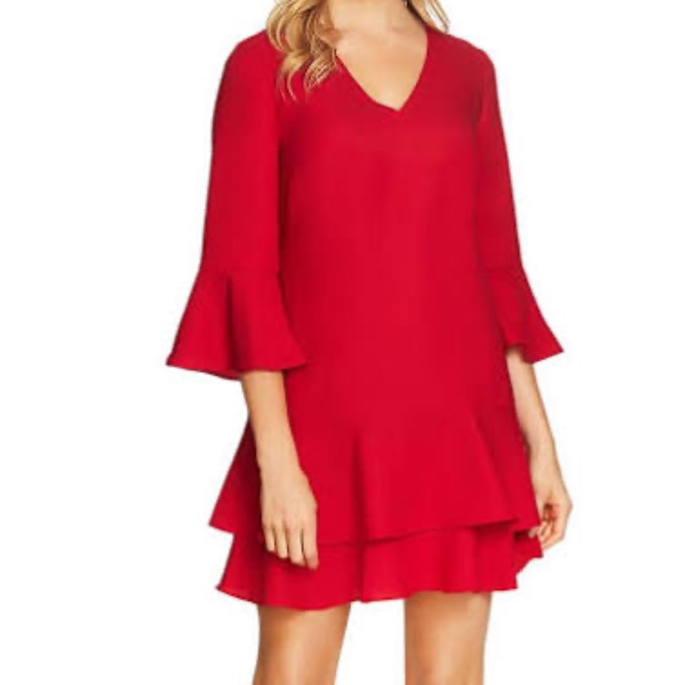 NWT Cece Cynthia Steffe Katelyn Three-Quarter Sleeve Ruffle Dress 73679009 US 10